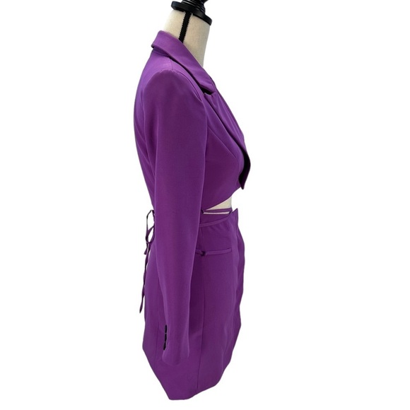 Topshop Cut Out Blazer Dress - Purple - size 2 - Picture 2 of 9